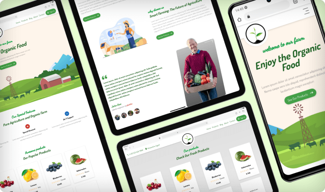 Grandpa Ali - Food Farm E-commerce Mockup