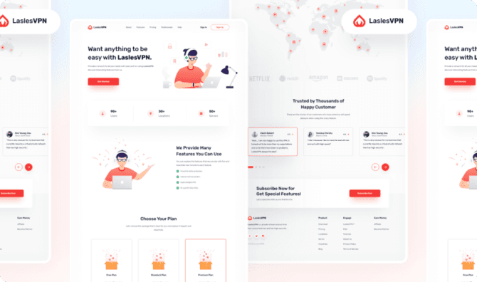 LesslessVPN Theme Mockup