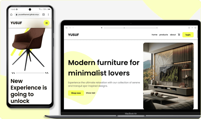 Yusuf E-Commerce Website Mockup