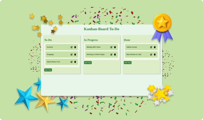 Kanban Board To-Do List Mockup
